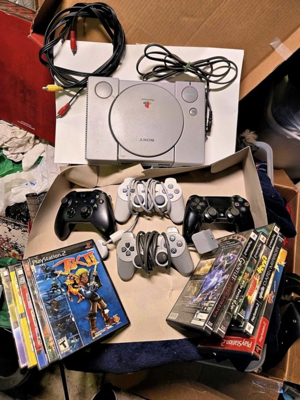 Sony PlayStation Console Bundle with 2 Extra Controllers &  10 Games